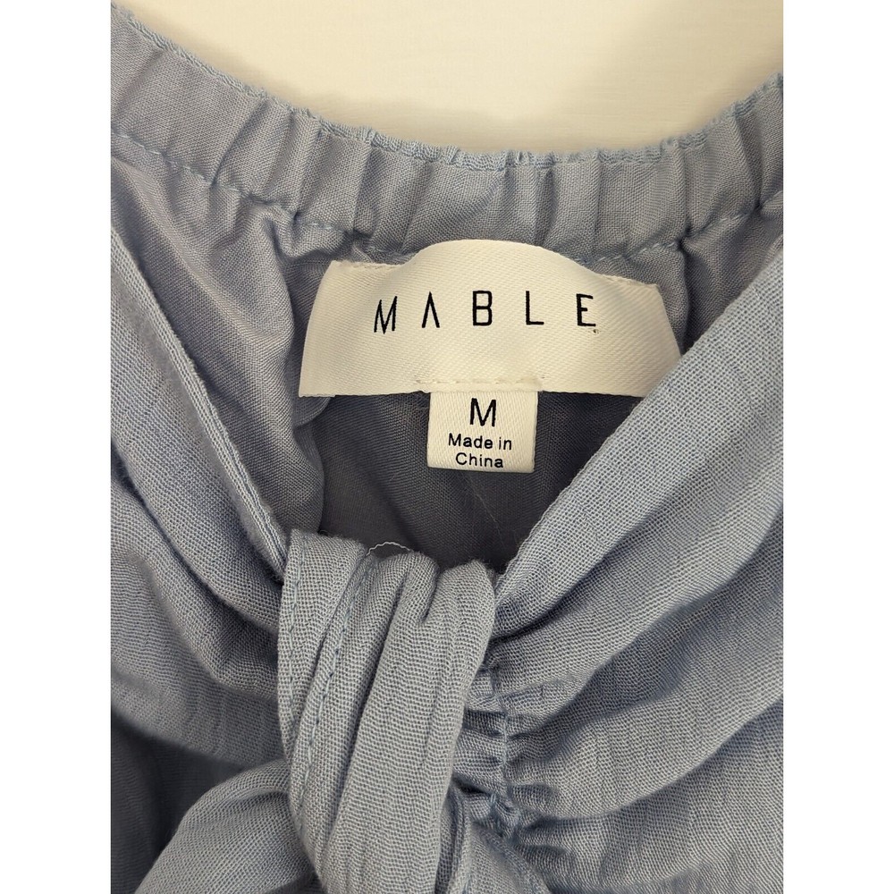 Mable Dress Womens Medium Maxi Vici Boho Puff Sleeve Flutter Light Blue - Picture 5 of 10